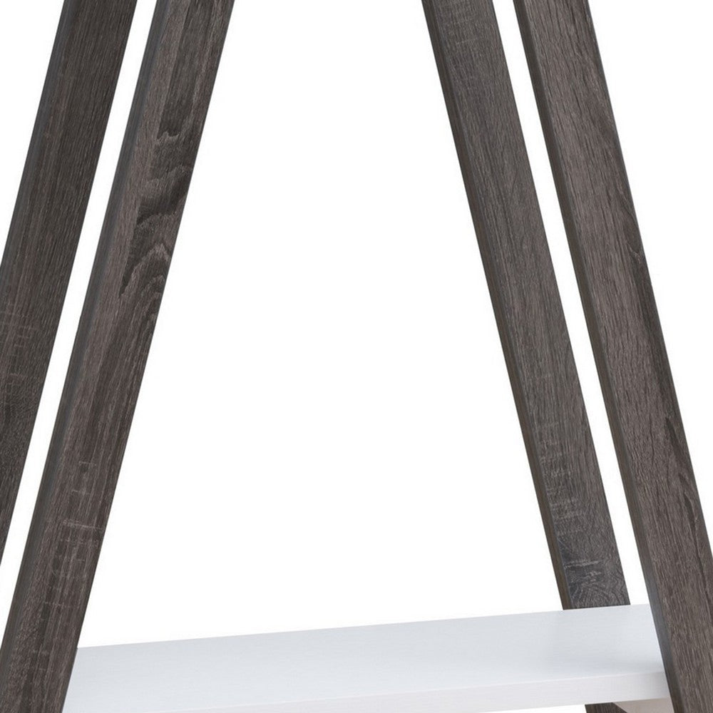 Baki 38 Inch Modern Wood Side Console Table, Corner Compartment, White - BM279739