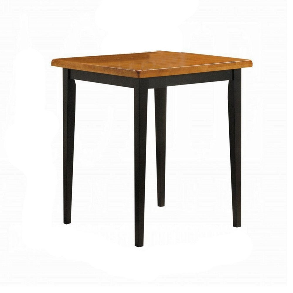 Gael Counter Height Square Dining Table Set, 4 Stools, Wood, Oak, Black - BM280256