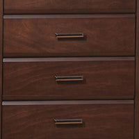 48 Inch Modern Tuscany Tall Dresser Chest, 5 Drawers, Metal Handles, Brown - BM280266