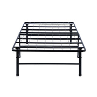 Adel Twin Size Low Profile Bed, Foldable Metal Frame, Black - BM280382