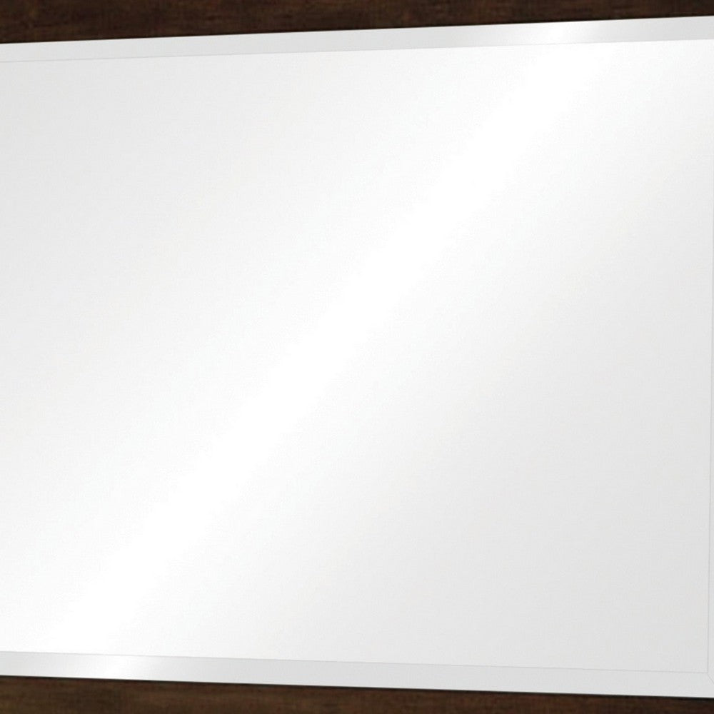 40 Inch Solid Wood Modern Mirror, Portrait, Framed, Cappuccino Brown - BM280469
