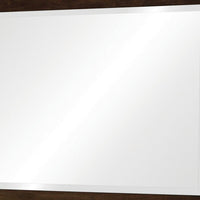 40 Inch Solid Wood Modern Mirror, Portrait, Framed, Cappuccino Brown - BM280469