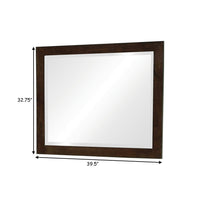 40 Inch Solid Wood Modern Mirror, Portrait, Framed, Cappuccino Brown - BM280469