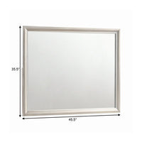 46 Inch Classic Wood Mirror, Beveled Edge, Landscape, Metallic Silver - BM280472