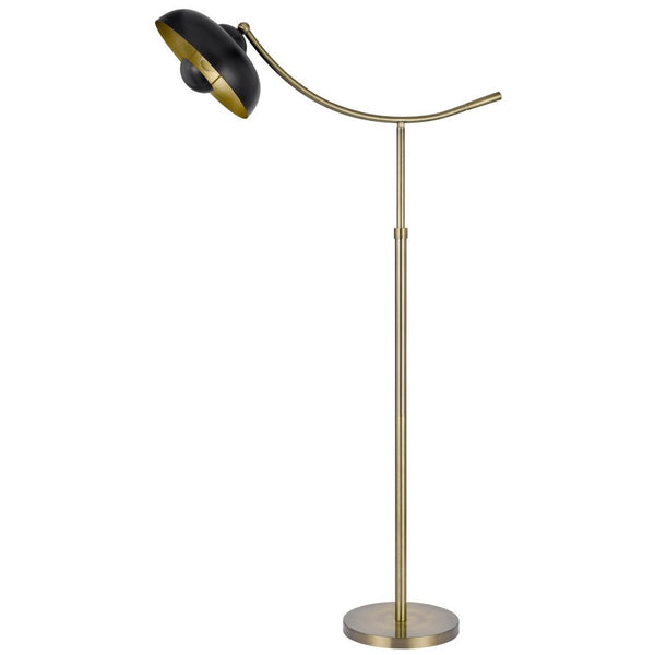 66 Inch Adjustable Arc Floor Lamp, Dome Shade, Dark Bronze, Antique Brass - BM280520