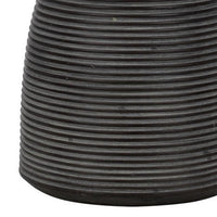 29 Inch Classic Table Lamp, Textured Lined Body, Ceramic, Charcoal Black - BM282153