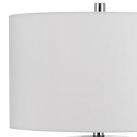 29 Inch Accent Table Lamp Set of 2, Tall Cylinder, Ball Finial Accent, Gray - BM282155