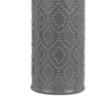 29 Inch Accent Table Lamp Set of 2, Tall Cylinder, Ball Finial Accent, Gray - BM282155