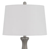 29 Inch Accent Table Lamp Set of 2, Elegant Tapered Glass Base, Slate Gray - BM282159