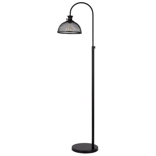 61 Inch Modern Floor Lamp, Hanging Mesh Shade, Metal Base, Black - BM282165