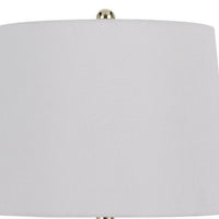 23 Inch Set of 2 Ceramic Accent Table Lamp, Hammered Base, White, Gold - BM282183