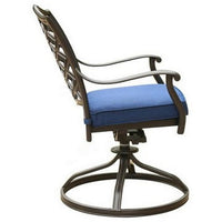 Wynn 25 Inch Modern Patio Dining Swivel Chair with Cushion, Set of 2, Blue - BM284153