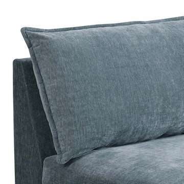 Rio 33 Inch Modular Armless Sofa Chair, Lumbar Cushion, Slate Blue Fabric - BM284326