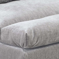 Luna 35 Inch Modular Armless Chair, Three Layer Plush Cushioned Seat, Gray - BM284329