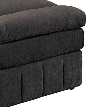 Luna 35 Inch Modular Armless Chair, 3 Layer Plush Cushion Seat, Dark Gray - BM284332
