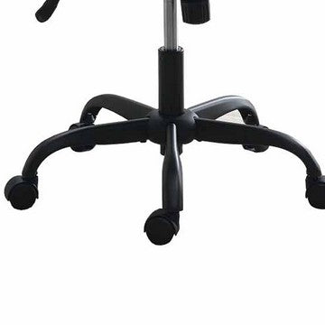 Ida 26 Inch Ergonomic Office Chair, Faux Leather Swivel Seat, Black, Gray - BM284335