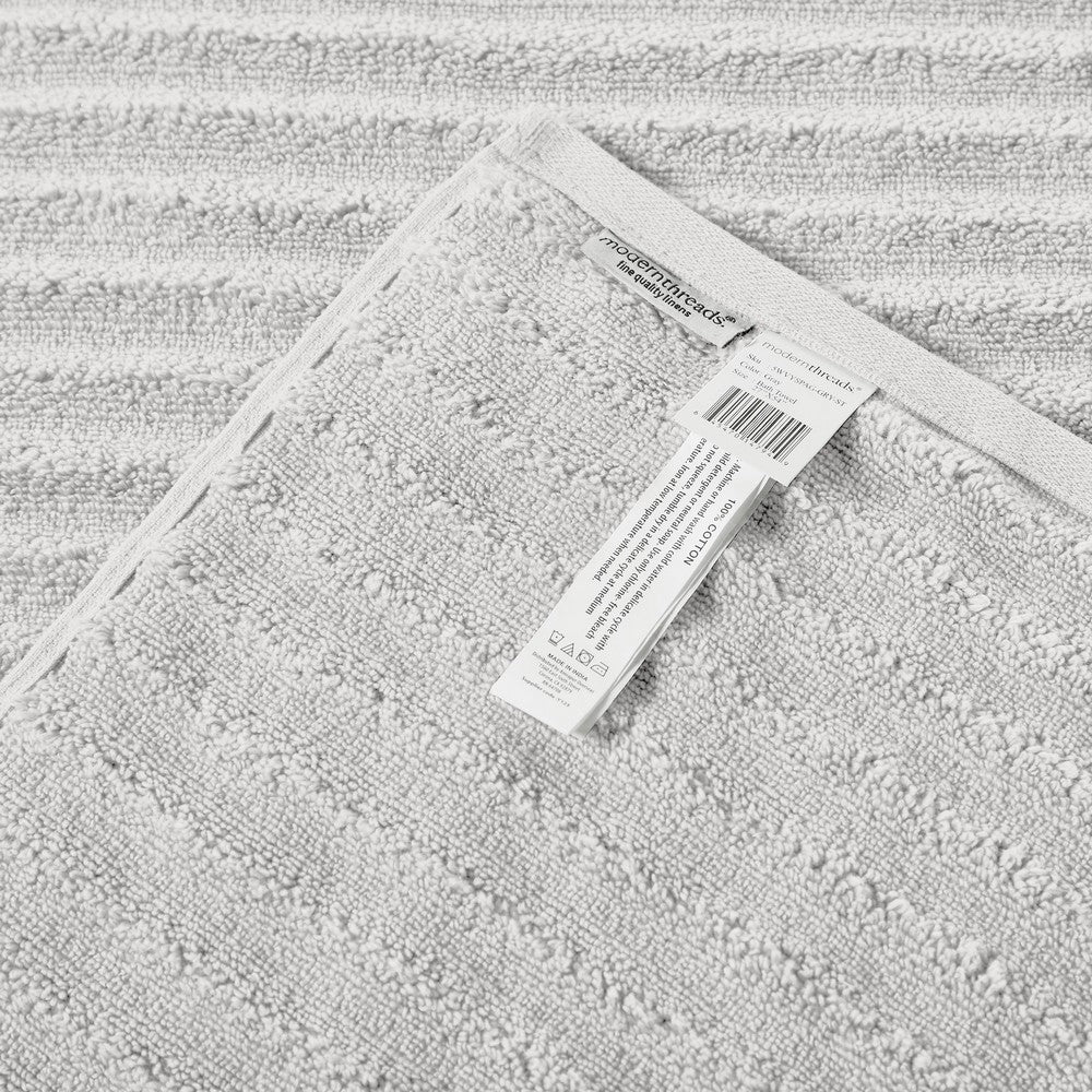 Cora 6 Piece Soft Egyptian Cotton Towel Set, Classic Textured Design, White - BM284589