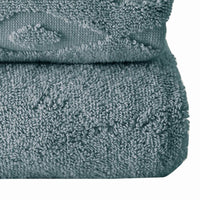 Oya 6 Piece Soft Egyptian Cotton Towel Set, Medallion Pattern, Blue Gray - BM284605