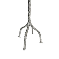 71 Inch Modern Aluminum Coat Stand, Branch Accent, Perched Bird, Silver - BM284721