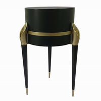 22 Inch Planter on Stand, Lily Design, Modern, Iron Legs, Brass, Black - BM284747