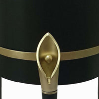 22 Inch Planter on Stand, Lily Design, Modern, Iron Legs, Brass, Black - BM284747