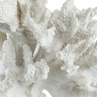 Lily 10 Inch Faux Coral Accent Sculpture, Polyresin Decorative Piece, White - BM284967
