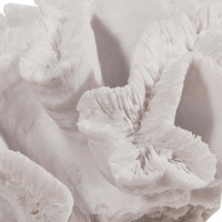 Lily 9 Inch Faux Coral Table Figurine, Polyresin Textured Sculpture, White - BM284969