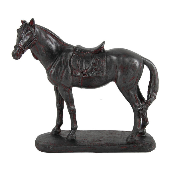 Don 10 Inch Horse Figurine Sculpture, Handmade Table Accent Brown Polyresin - BM284974