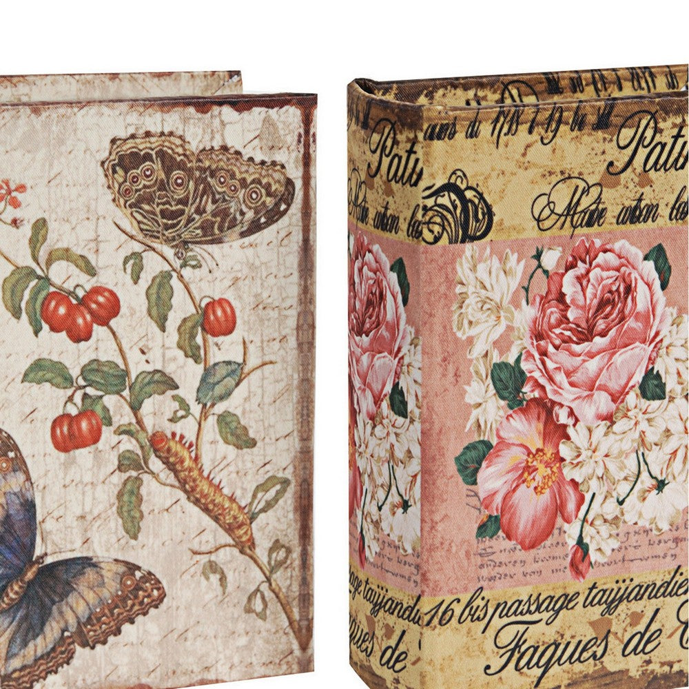 Anya Set of 4 Artisanal Boxes for Accessories, Book Inspired Look, Floral - BM284994