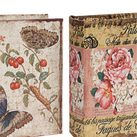 Anya Set of 4 Artisanal Boxes for Accessories, Book Inspired Look, Floral - BM284994