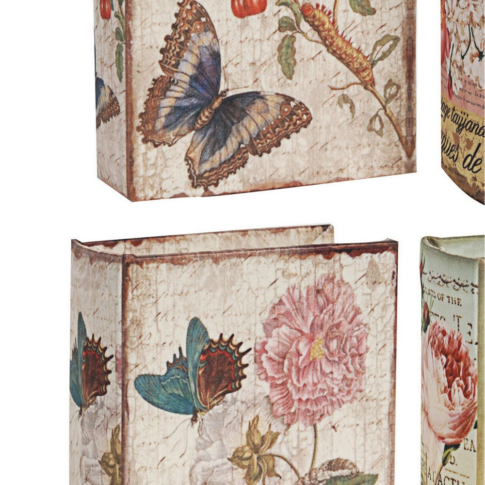 Anya Set of 4 Artisanal Boxes for Accessories, Book Inspired Look, Floral - BM284994