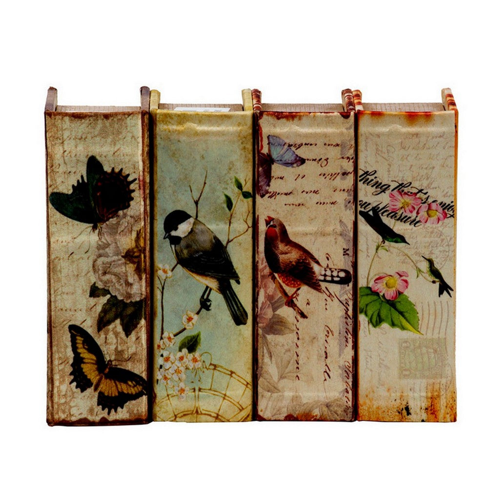 Anya Set of 4 Artisanal Boxes for Accessories, Book Inspired Look, Birds - BM284995