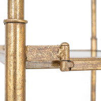 71 Inch Shelf, 6 Tier Design, 5 Glass Shelves, Iron Frame, Gold Finish - BM285111