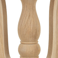 28 Inch Round Side Table, Turned Legs, Classical Style, Wood Grain, Brown - BM285112