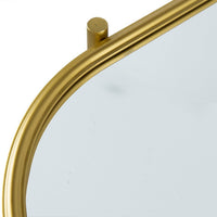 30 Inch Console Sideboard Table, Oblong, Mirrored Top, Black, Gold - BM285113