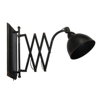 18 Inch Wall Mounted Lamp, Extendable Accordion Arm, Iron, Antique Black - BM285137