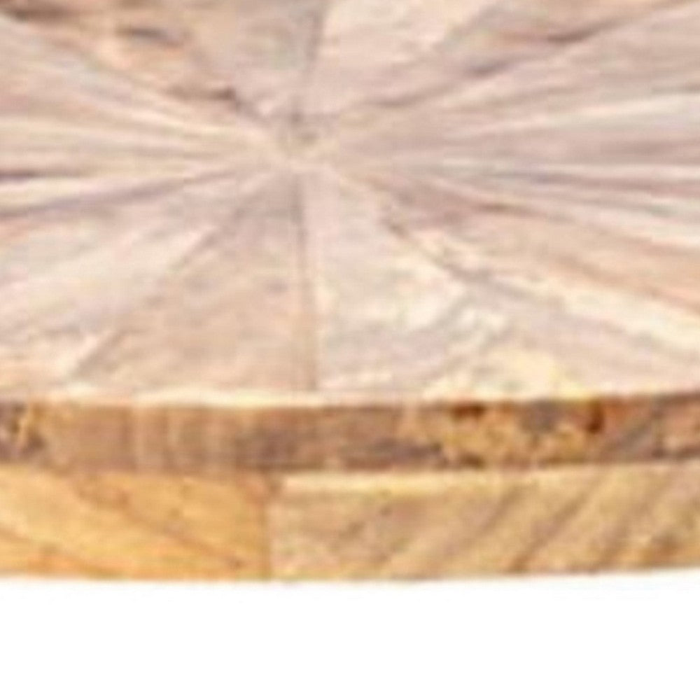 26 Inch Coffee Table, Modern, Mango Wood Top, Iron Legs, Silver, Brown - BM285141