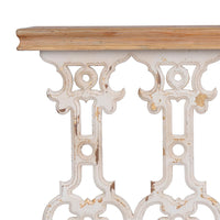 32 Inch Console Table, Fir Wood, Traditional, Scrollwork, Antique White - BM285142