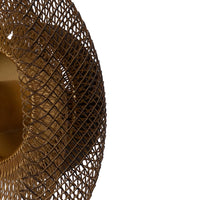14 Inch Round Wall Mounted Lamp, Iron Mesh and Hardware, Gold Finished - BM285190