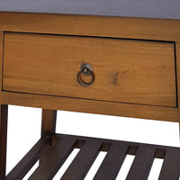 26 Inch Side Table, Classic Look, Drawer, Slatted Shelf, Modern Wood Brown - BM285211