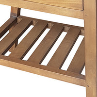 26 Inch Side Table, Classic Look, Drawer, Slatted Shelf, Modern Wood Brown - BM285211