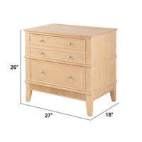 27 Inch Bedside Table, 2 Drawers, Textured Wood, Modern Veneer Finish Brown - BM285224