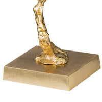 28 Inch Accent Table, Artful Branchlike Frame, Silver Bird Accents, Gold - BM285329