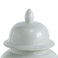 Deva 20 Inch Medium Porcelain Ginger Jar, Classic White Glossy Finish - BM285354
