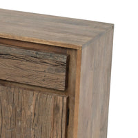 31 Inch Side Cabinet Console, 2 Doors and Drawers, Acacia, Mango Wood Brown - BM285407