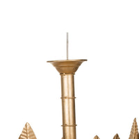 20 Inch Chandelier, Textured Leaves, Glass Clear Crystals, Modern, Gold - BM285445