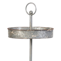 24 Inch Metal Decorative Stand, 3 Tiers with Round Trays, Gray - BM285529