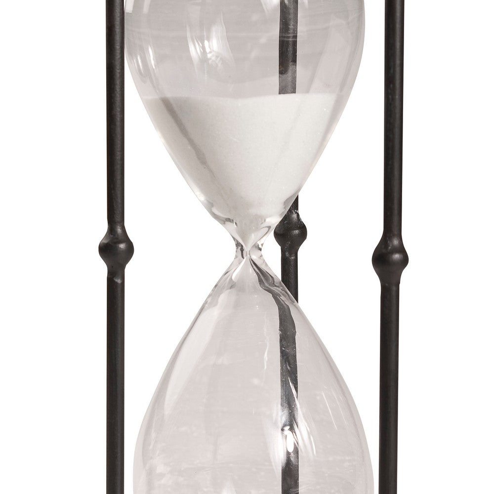 17 Inch Hourglass Accent Decor, Striking and Stylish Black Metal Frame - BM285545