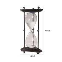 17 Inch Hourglass Accent Decor, Striking and Stylish Black Metal Frame - BM285545