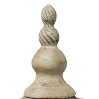 22 Inch Lidded Vase with Turned Finial Design and Swirl Pattern, White - BM285565